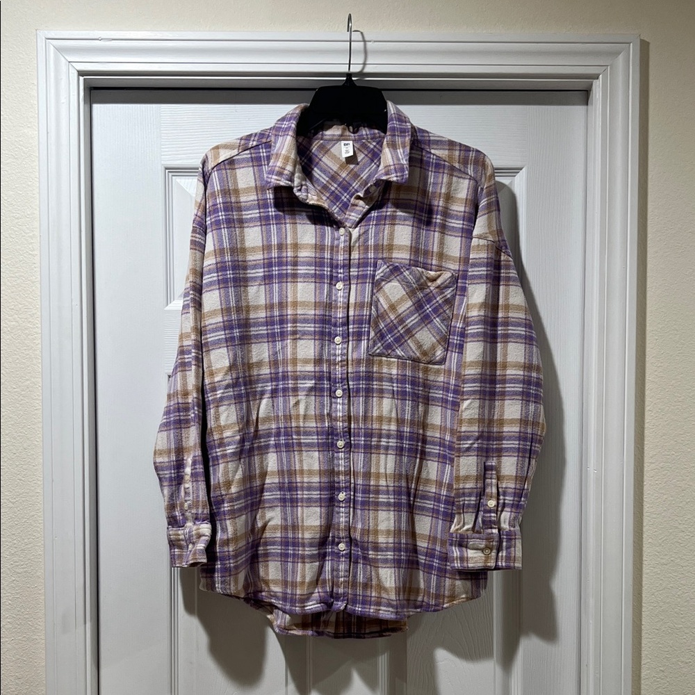 BP Purple and Cream Plaid Button Down Shirt. Very good condition.